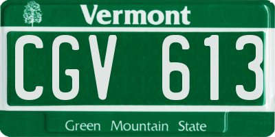 VT license plate CGV613