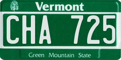 VT license plate CHA725