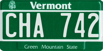 VT license plate CHA742
