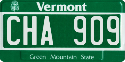 VT license plate CHA909