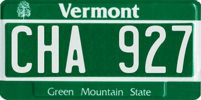 VT license plate CHA927