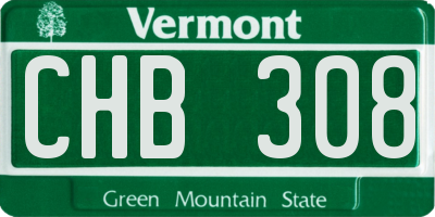 VT license plate CHB308