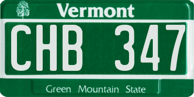 VT license plate CHB347