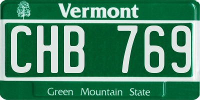 VT license plate CHB769