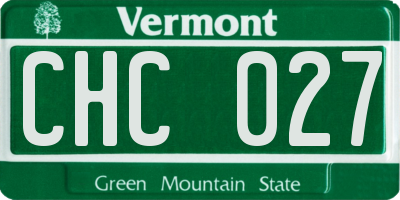 VT license plate CHC027