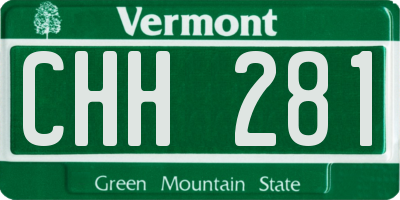 VT license plate CHH281