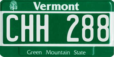 VT license plate CHH288