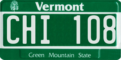 VT license plate CHI108