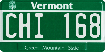 VT license plate CHI168