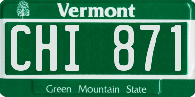VT license plate CHI871