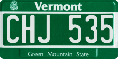 VT license plate CHJ535