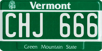 VT license plate CHJ666