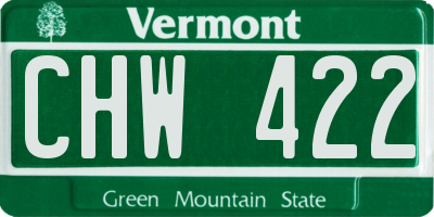 VT license plate CHW422