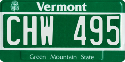 VT license plate CHW495