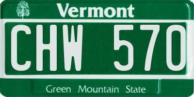VT license plate CHW570