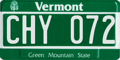 VT license plate CHY072