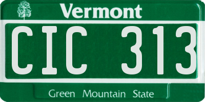 VT license plate CIC313