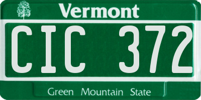 VT license plate CIC372