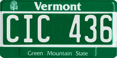 VT license plate CIC436
