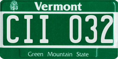 VT license plate CII032