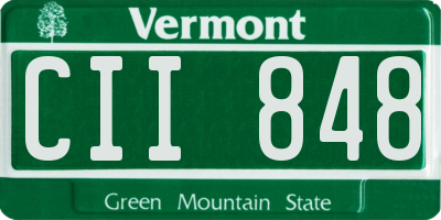 VT license plate CII848
