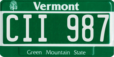 VT license plate CII987