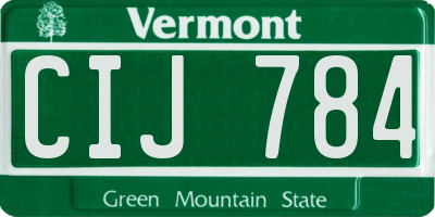 VT license plate CIJ784