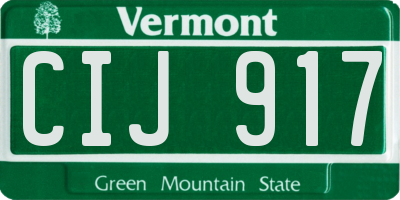 VT license plate CIJ917