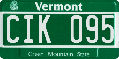 VT license plate CIK095
