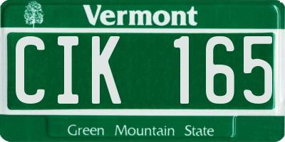 VT license plate CIK165