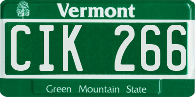 VT license plate CIK266