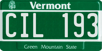 VT license plate CIL193