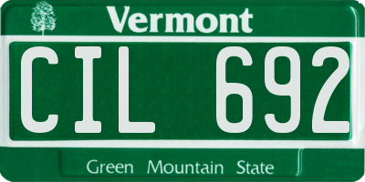 VT license plate CIL692