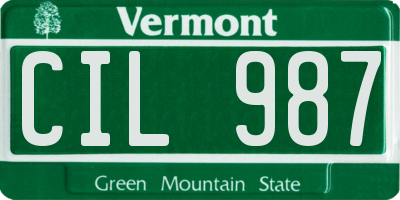 VT license plate CIL987