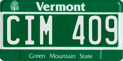 VT license plate CIM409