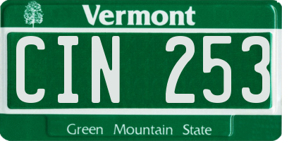 VT license plate CIN253