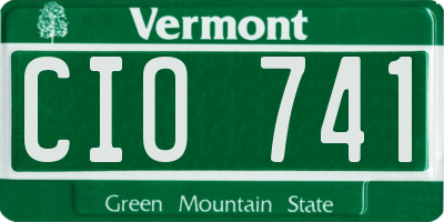 VT license plate CIO741