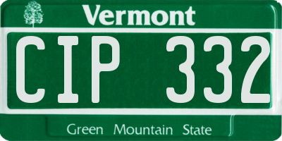 VT license plate CIP332