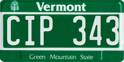 VT license plate CIP343