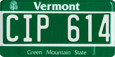 VT license plate CIP614