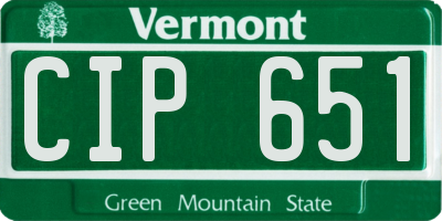 VT license plate CIP651