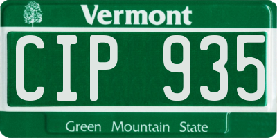 VT license plate CIP935