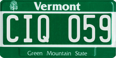 VT license plate CIQ059