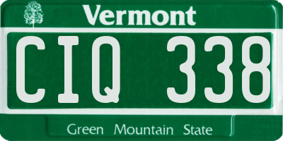 VT license plate CIQ338