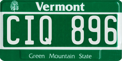 VT license plate CIQ896