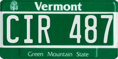 VT license plate CIR487