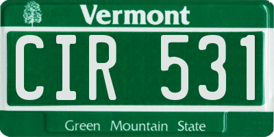 VT license plate CIR531