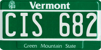 VT license plate CIS682