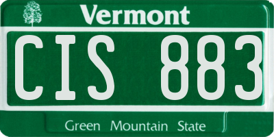 VT license plate CIS883