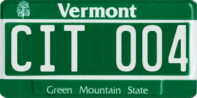 VT license plate CIT004